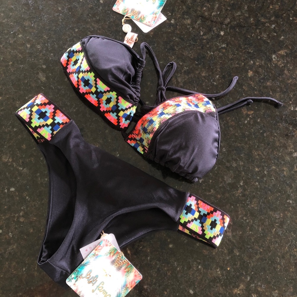 Luli Fama black bikini NWT